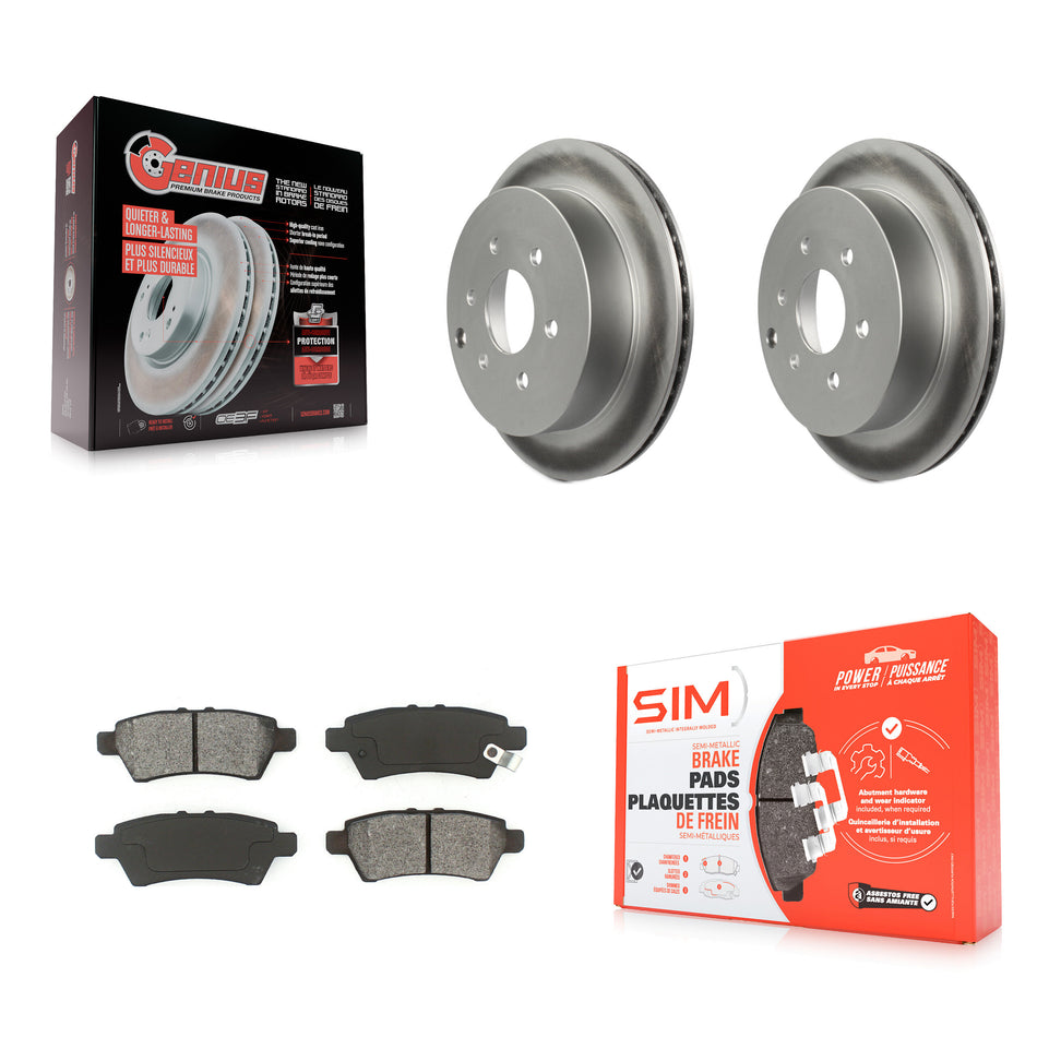 Rear Coated Disc Brake Rotors And Semi-Metallic Pads Kit For 2006-2007 Nissan Xterra KGS-101359