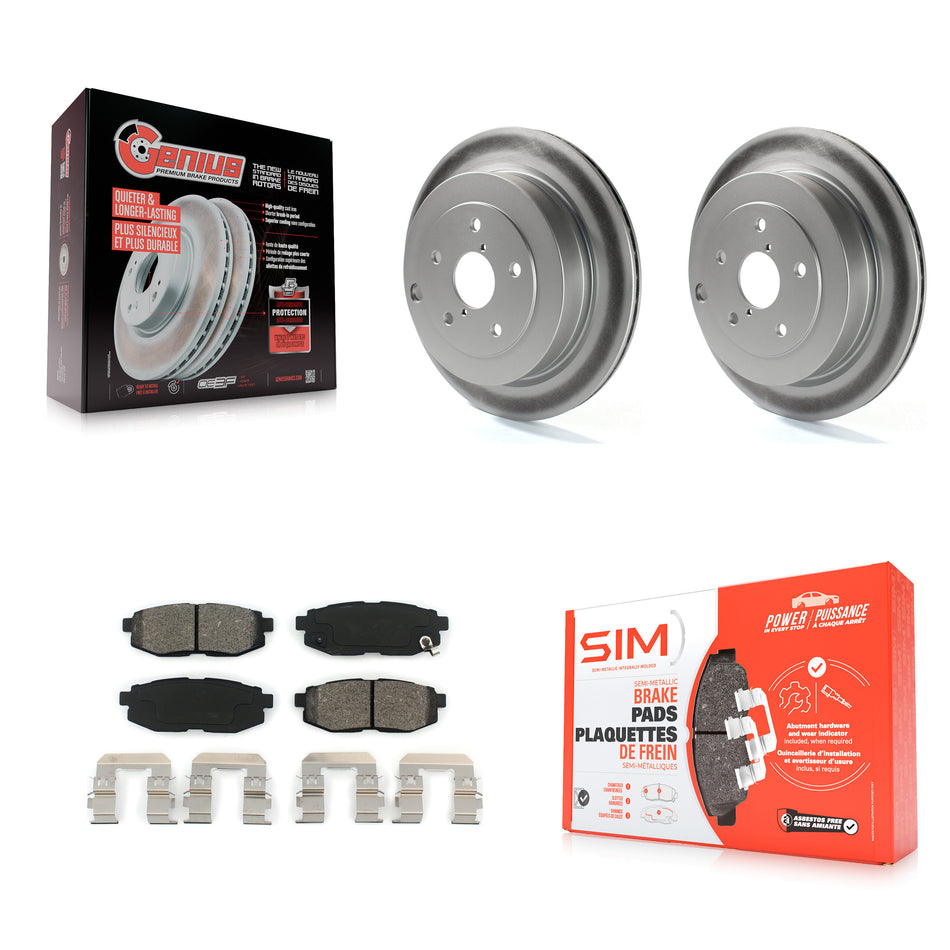 Rear Coated Disc Brake Rotors And Semi-Metallic Pads Kit For Subaru Tribeca B9 KGS-101360
