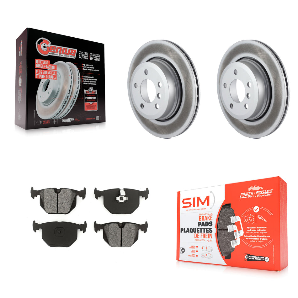 Rear Coated Disc Brake Rotors And Semi-Metallic Pads Kit For 2004-2010 BMW X3 KGS-101363