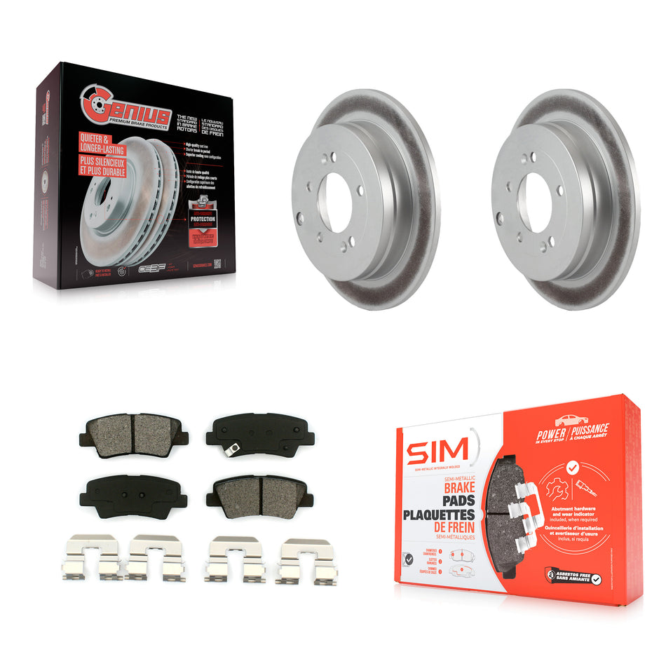 Rear Coated Disc Brake Rotors And Semi-Metallic Pads Kit For 2007-2009 Kia Amanti KGS-101365