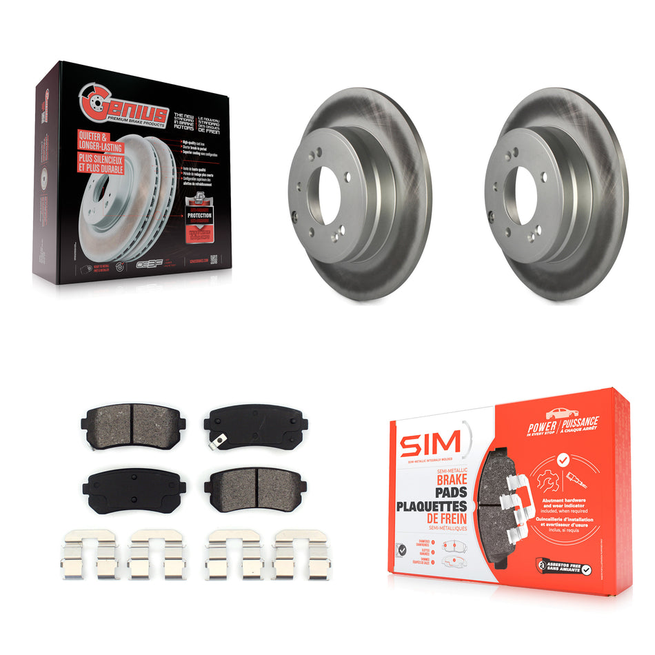 Rear Coated Disc Brake Rotors And Semi-Metallic Pads Kit For Hyundai Sonata Tucson Kia Cadenza KGS-101368