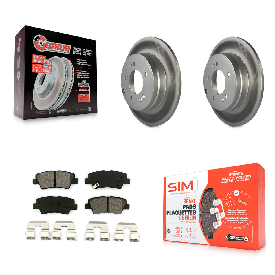 Rear Coated Disc Brake Rotors And Semi-Metallic Pads Kit For Hyundai Sonata Kia Optima Azera KGS-101369