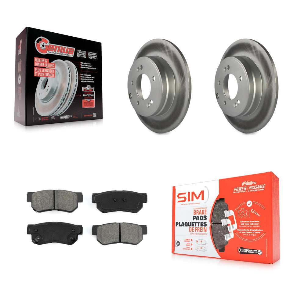 Rear Coated Disc Brake Rotors And Semi-Metallic Pads Kit For Hyundai Sonata 3.3L KGS-101370