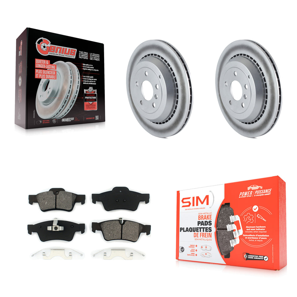 Rear Coated Disc Brake Rotors And Semi-Metallic Pads Kit For Mercedes-Benz ML350 GL450 R350 GL550 GL350 ML500 ML550 GL320 R500 R320 KGS-101373