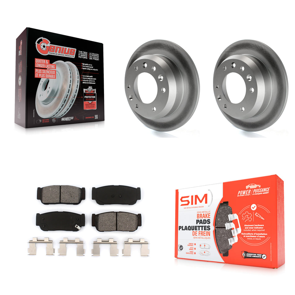 Rear Coated Disc Brake Rotors And Semi-Metallic Pads Kit For Kia Sedona Hyundai Entourage To 04/27/06 KGS-101378