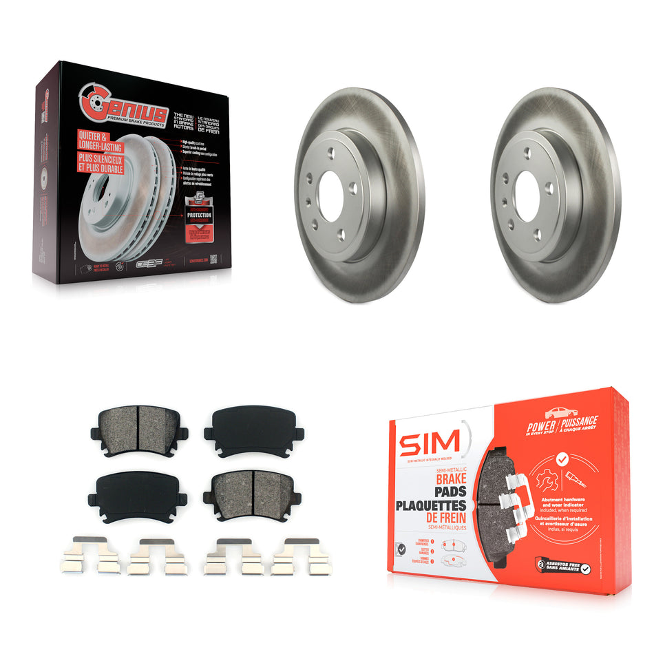 Rear Coated Disc Brake Rotors And Semi-Metallic Pads Kit For Audi A4 Quattro KGS-101380