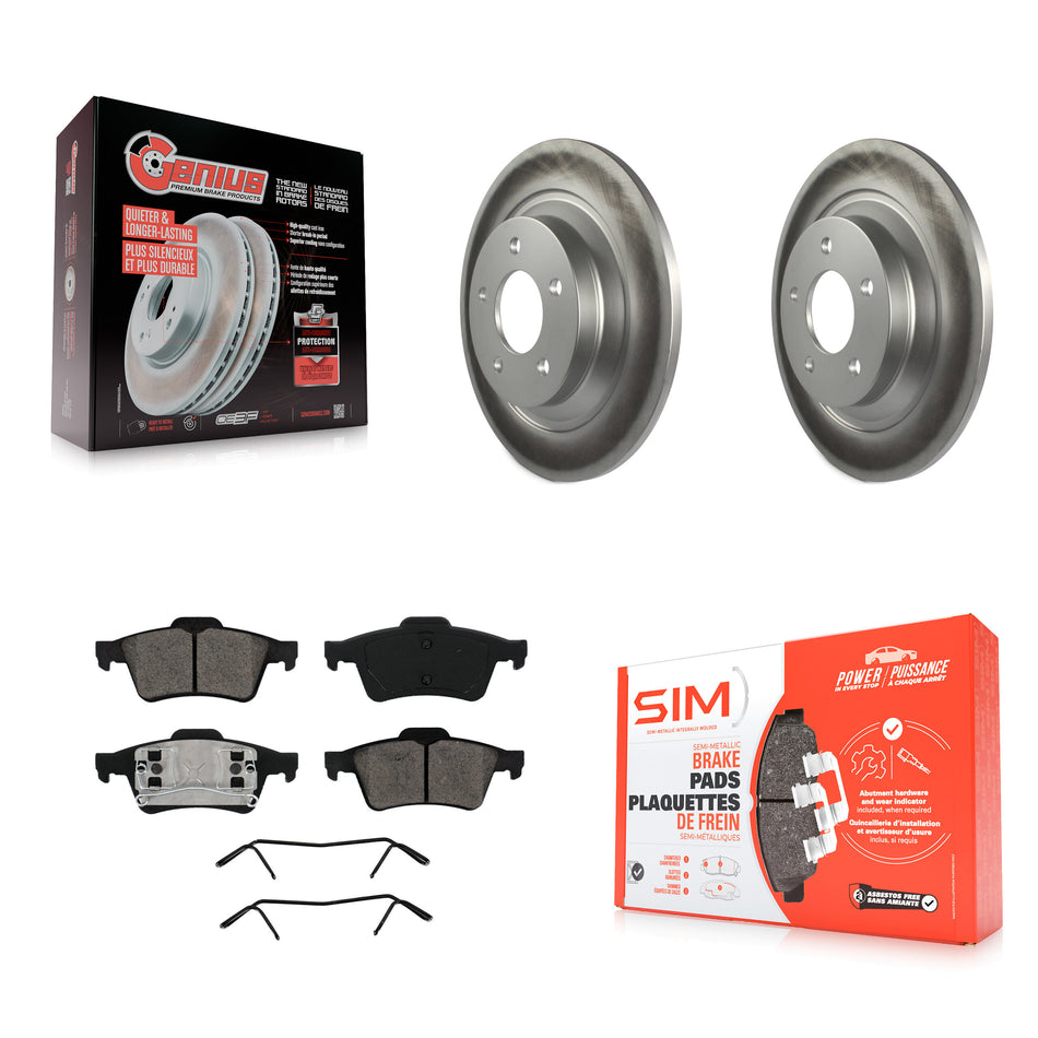 Rear Coated Disc Brake Rotors And Semi-Metallic Pads Kit For 2006 Mazda 5 To 02 06 KGS-101382