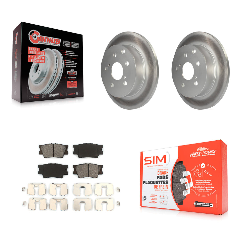 Rear Coated Disc Brake Rotors And Semi-Metallic Pads Kit For Toyota RAV4 Lexus HS250h KGS-101385
