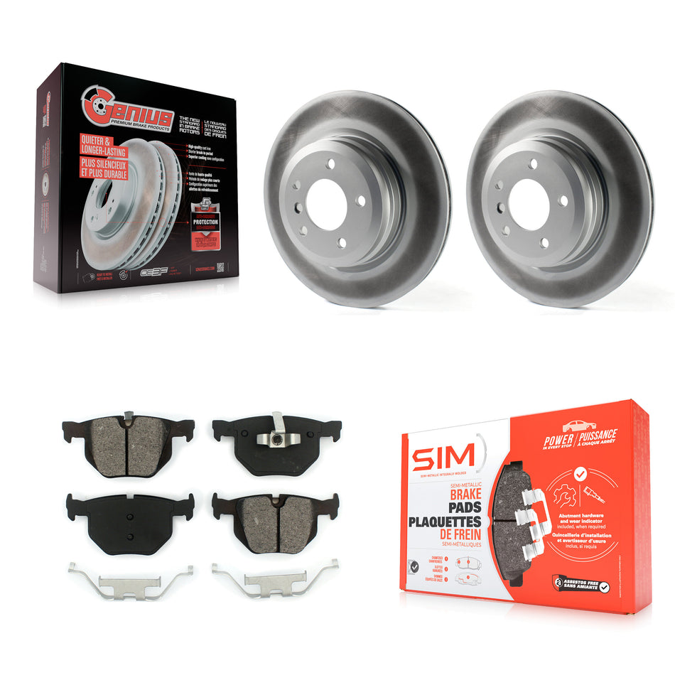 Rear Coated Disc Brake Rotors And Semi-Metallic Pads Kit For BMW 335i X1 xDrive 330i 335xi 335d 330xi 335is KGS-101386