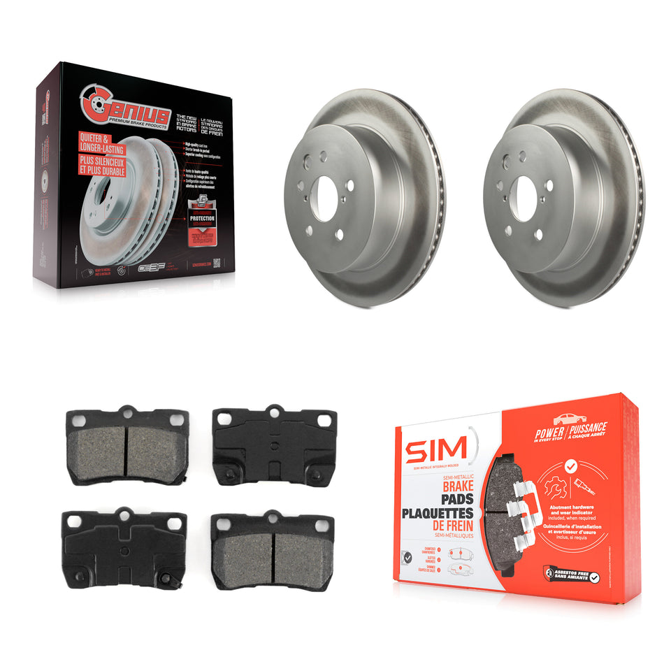Rear Coated Disc Brake Rotors And Semi-Metallic Pads Kit For Lexus IS250 GS350 IS350 GS300 GS430 GS450h GS460 KGS-101387