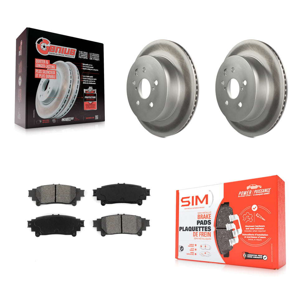 Rear Coated Disc Brake Rotors And Semi-Metallic Pads Kit For Lexus IS250 IS350 KGS-101388
