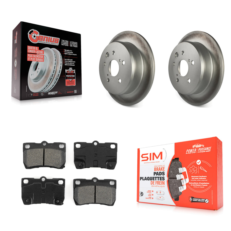 Rear Coated Disc Brake Rotors And Semi-Metallic Pads Kit For Lexus IS250 KGS-101389