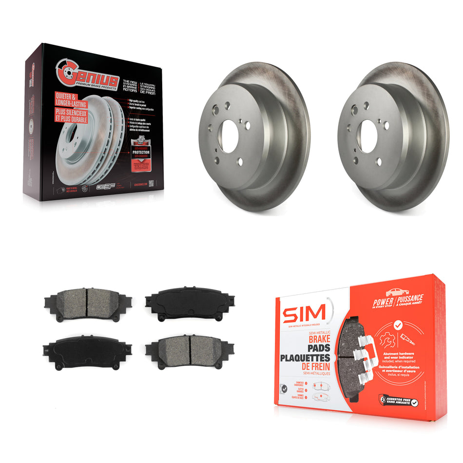 Rear Coated Disc Brake Rotors And Semi-Metallic Pads Kit For Lexus IS250 KGS-101390