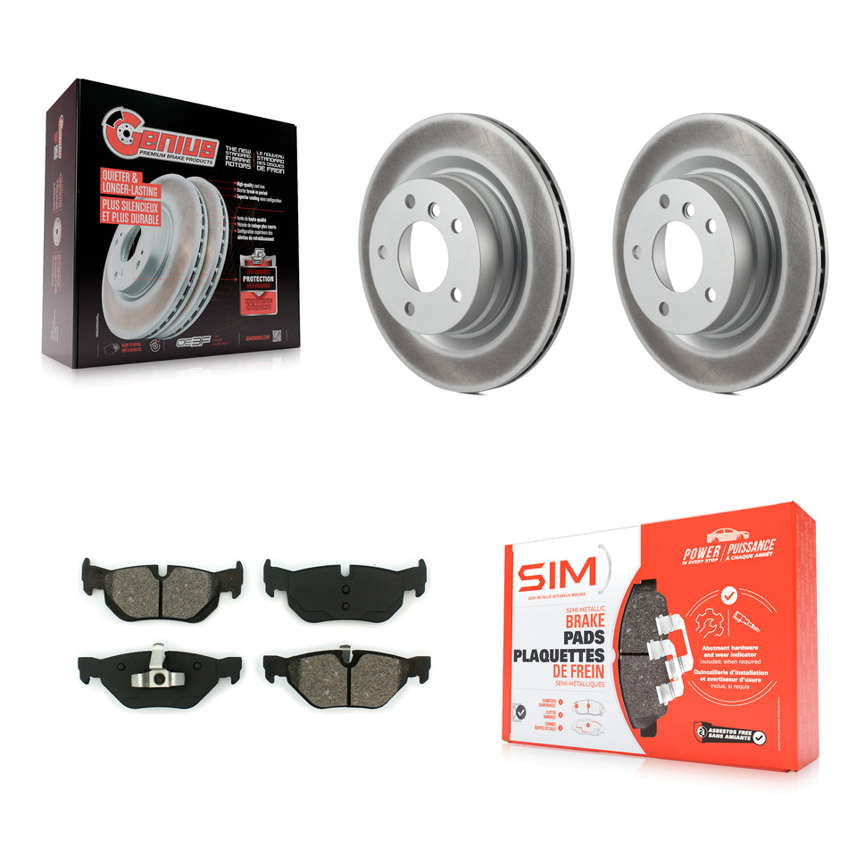 Rear Coated Disc Brake Rotors And Semi-Metallic Pads Kit For BMW 328i 325i 323i KGS-101391