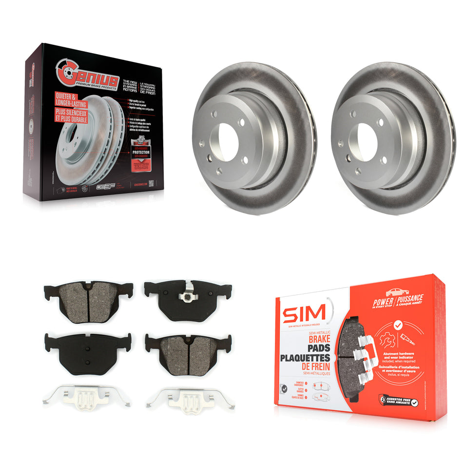 Rear Coated Disc Brake Rotors And Semi-Metallic Pads Kit For BMW 530xi 535xi 528i xDrive 535i 528xi 525xi KGS-101394