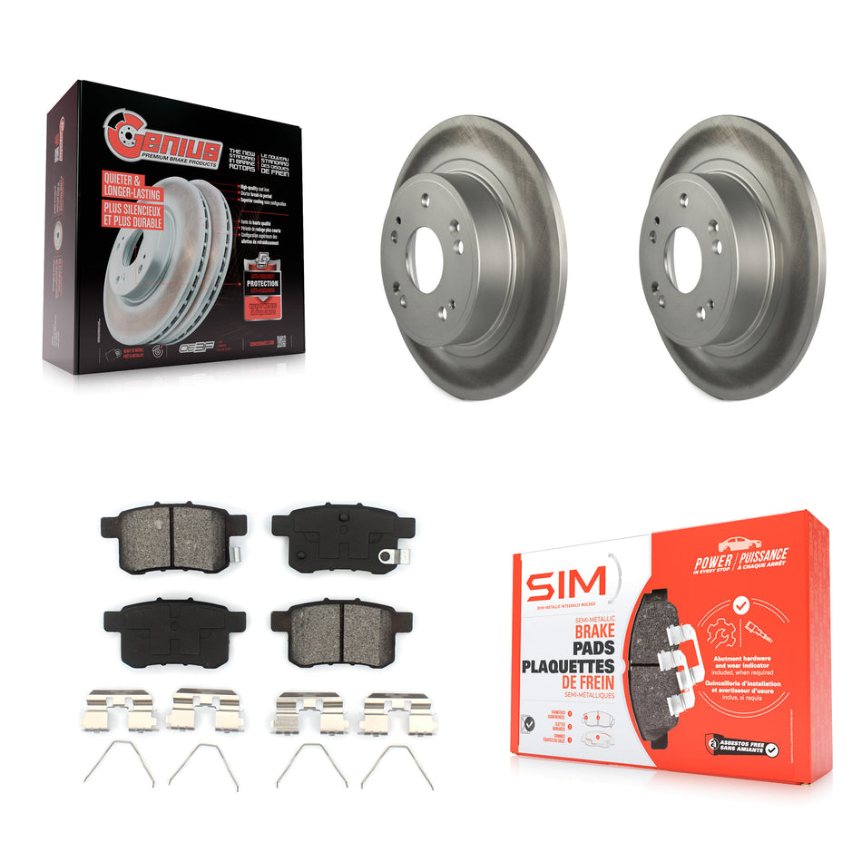 Rear Coated Disc Brake Rotors And Semi-Metallic Pads Kit For Honda Accord Acura TSX KGS-101402