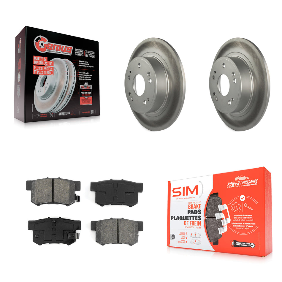 Rear Coated Disc Brake Rotors And Semi-Metallic Pads Kit For Honda Accord Acura ILX KGS-101403