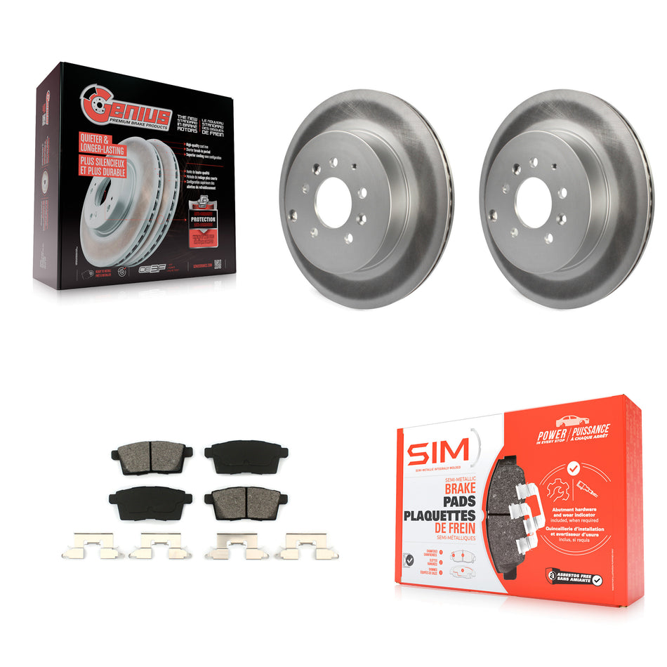 Rear Coated Disc Brake Rotors And Semi-Metallic Pads Kit For 2007-2015 Mazda CX-9 KGS-101404