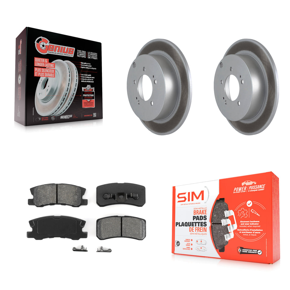 Rear Coated Disc Brake Rotors And Semi-Metallic Pads Kit For Mitsubishi Lancer Outlander KGS-101409
