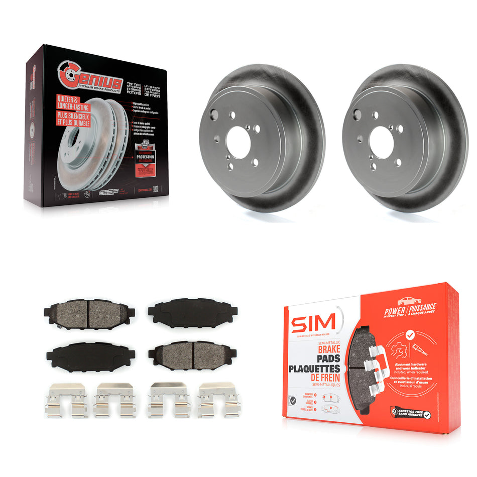Rear Coated Disc Brake Rotors And Semi-Metallic Pads Kit For Subaru Outback Impreza Forester Legacy Scion FR-S BRZ WRX KGS-101422