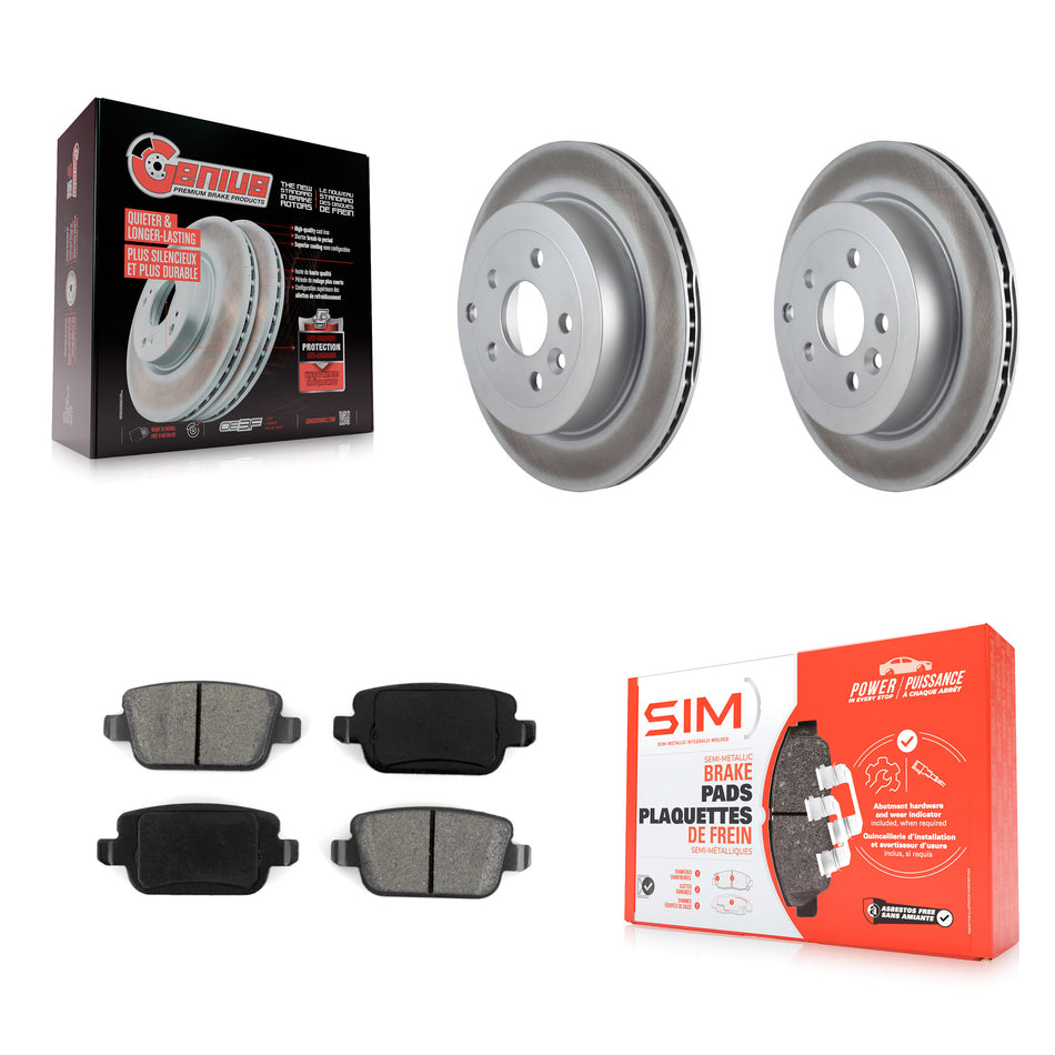Rear Coated Disc Brake Rotors And Semi-Metallic Pads Kit For 2008-2011 Land Rover LR2 KGS-101423