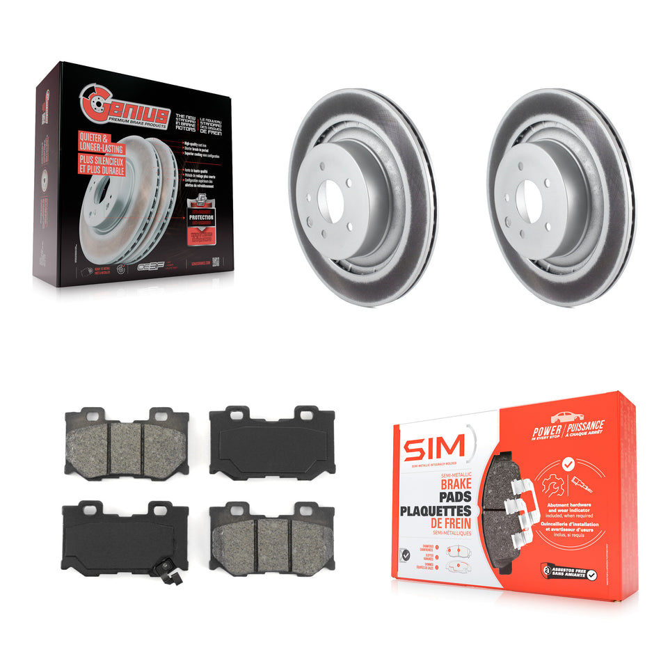 Rear Coated Disc Brake Rotors And Semi-Metallic Pads Kit For INFINITI G37 Nissan 370Z Q60 Z KGS-101425