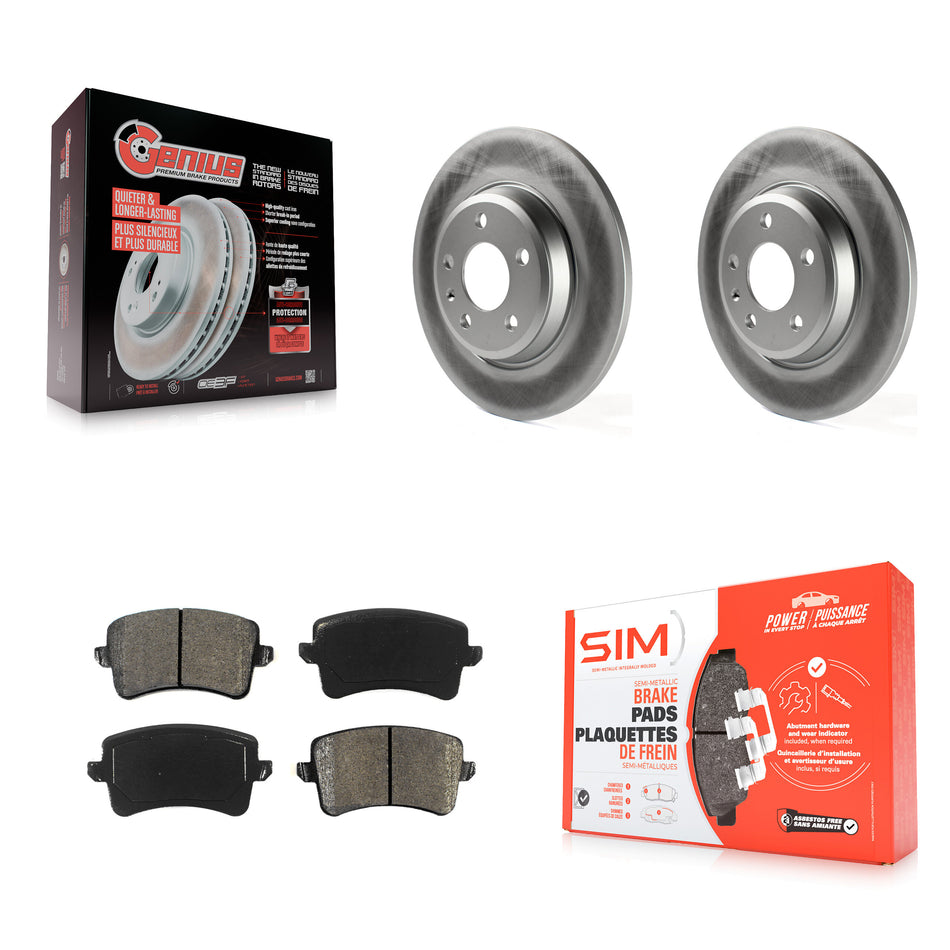 Rear Coated Disc Brake Rotors And Semi-Metallic Pads Kit For Audi Q5 A4 Quattro A5 allroad S5 KGS-101430