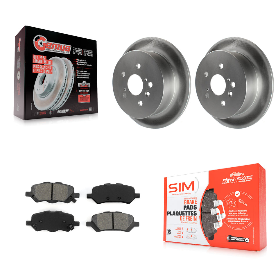 Rear Coated Disc Brake Rotors And Semi-Metallic Pads Kit For 2009-2016 Toyota Venza KGS-101434