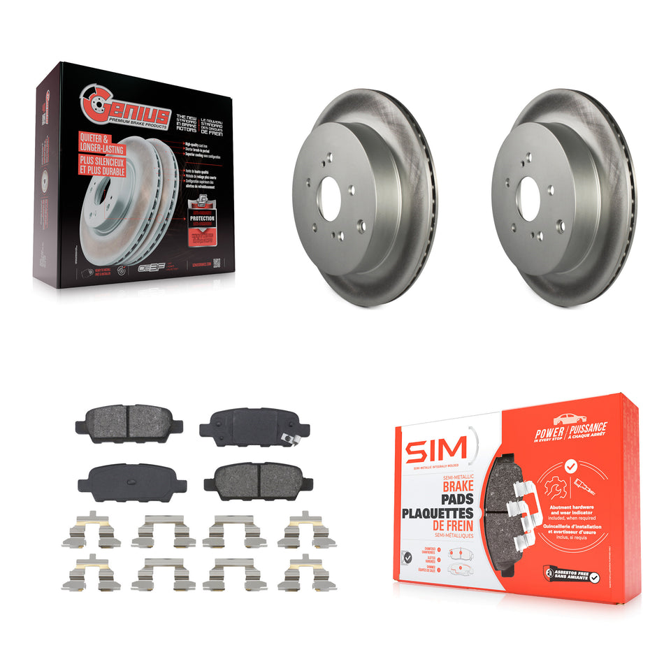 Rear Coated Disc Brake Rotors And Semi-Metallic Pads Kit For 2009-2013 Suzuki Grand Vitara KGS-101437