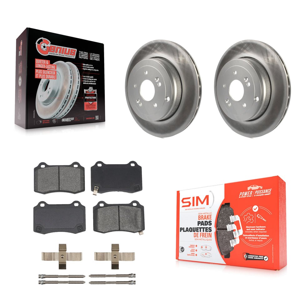 Rear Coated Disc Brake Rotors And Semi-Metallic Pads Kit For Hyundai Genesis Coupe KGS-101441