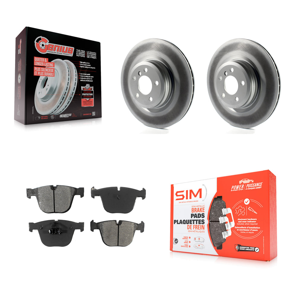 Rear Coated Disc Brake Rotors And Semi-Metallic Pads Kit For BMW 750Li xDrive 750i 550i GT Alpina B7 760Li B7L ActiveHybrid 7 KGS-101452