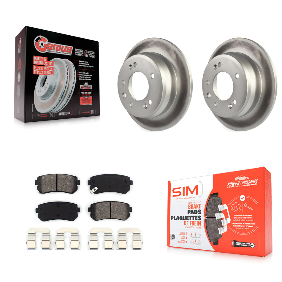 Rear Coated Disc Brake Rotors And Semi-Metallic Pads Kit For Hyundai Elantra Tucson Kia Sportage KGS-101459