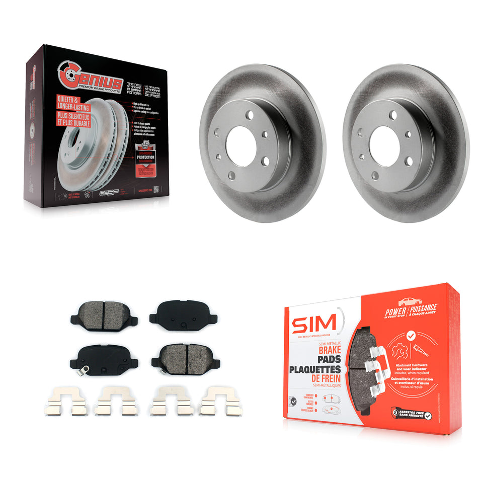 Rear Coated Disc Brake Rotors And Semi-Metallic Pads Kit For Fiat 500 KGS-101462