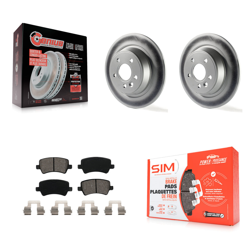 Rear Coated Disc Brake Rotors And Semi-Metallic Pads Kit For 2012-2015 Land Rover Range Evoque KGS-101465