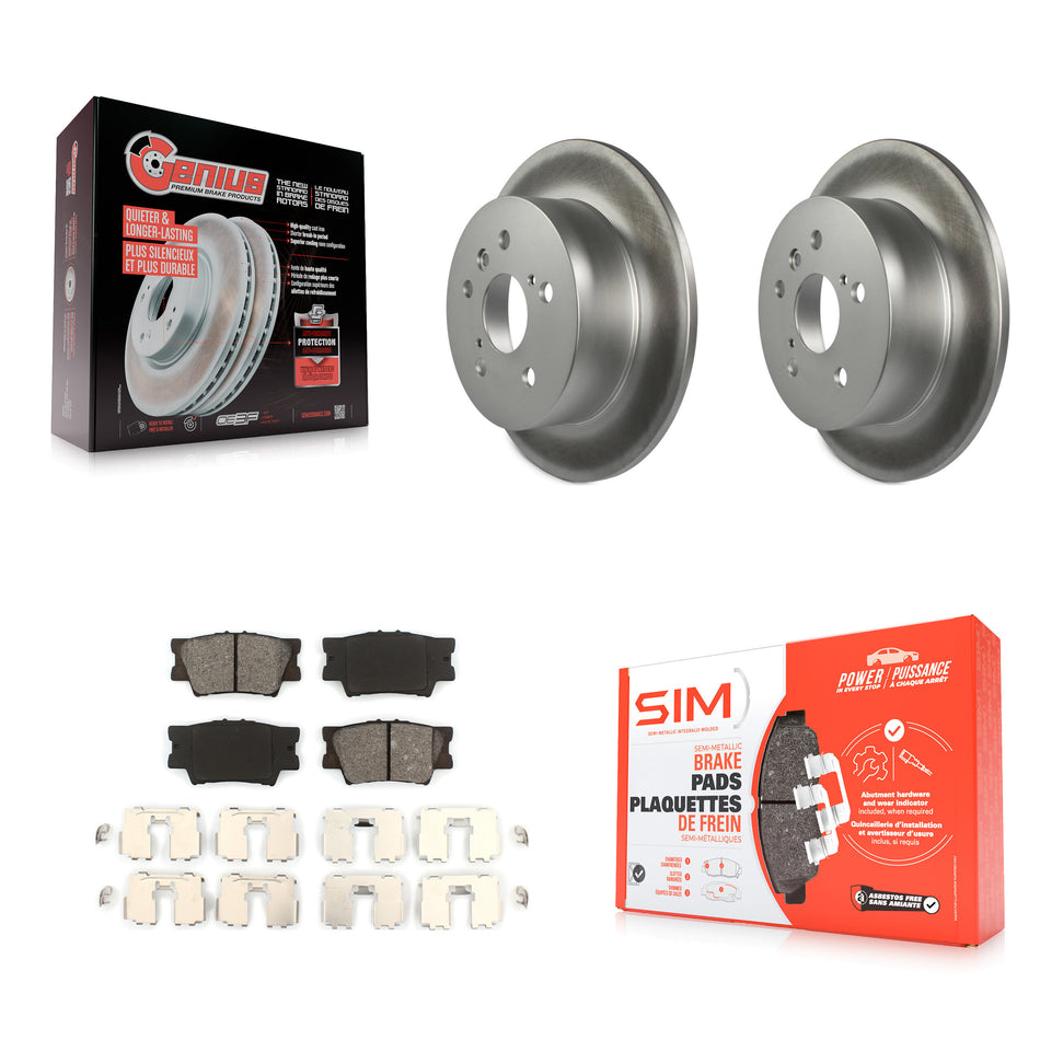 Rear Coated Disc Brake Rotors And Semi-Metallic Pads Kit For Toyota Camry Lexus ES350 Avalon ES300h KGS-101468