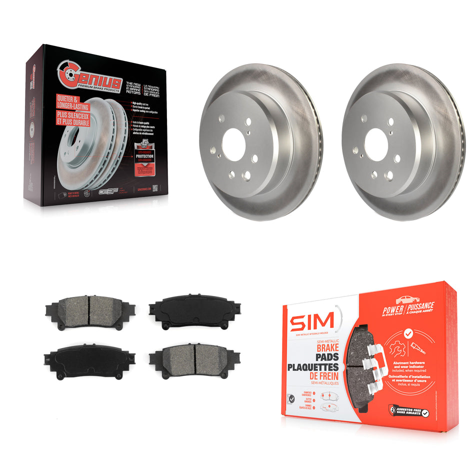 Rear Coated Disc Brake Rotors And Semi-Metallic Pads Kit For Lexus GS350 IS300 IS200t IS350 RC350 RC300 RC200t GS300 GS200t GS450h KGS-101471