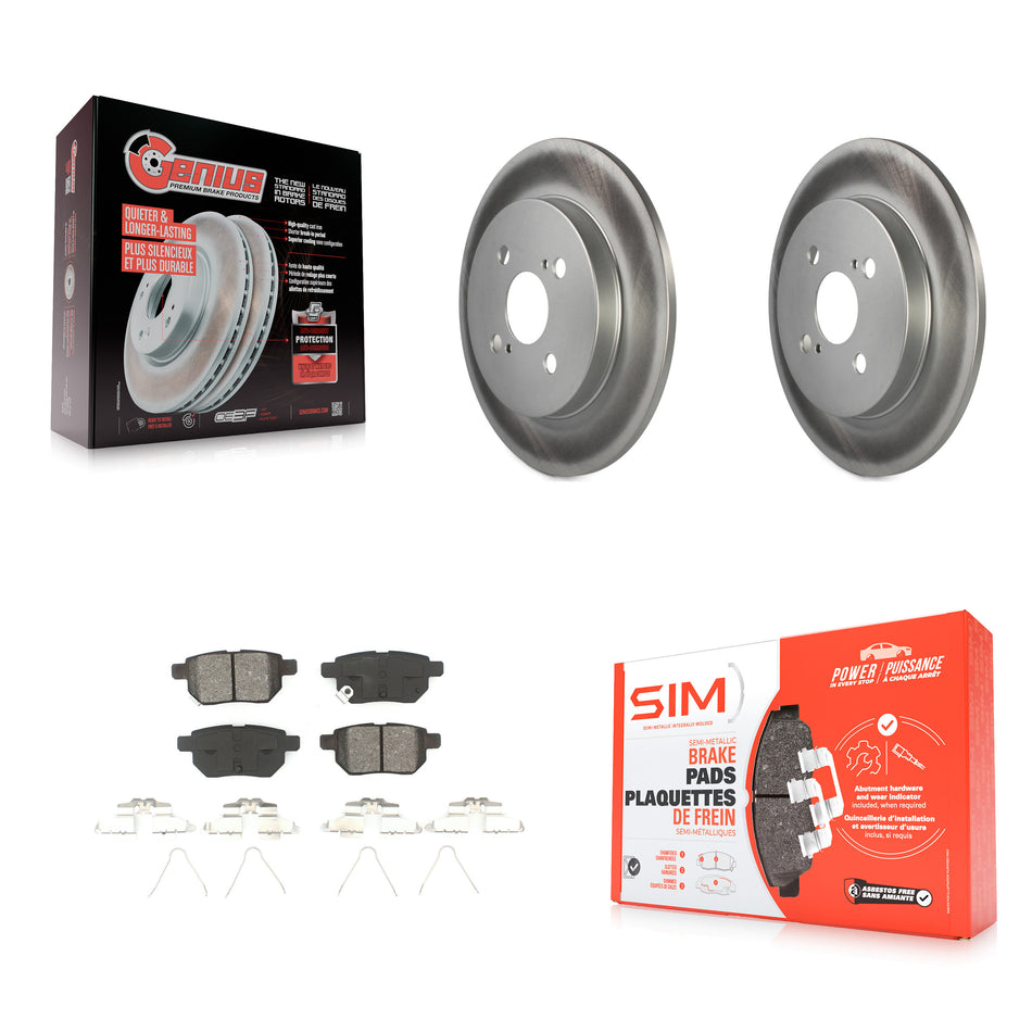 Rear Coated Disc Brake Rotors And Semi-Metallic Pads Kit For 2012-2018 Toyota Yaris KGS-101472