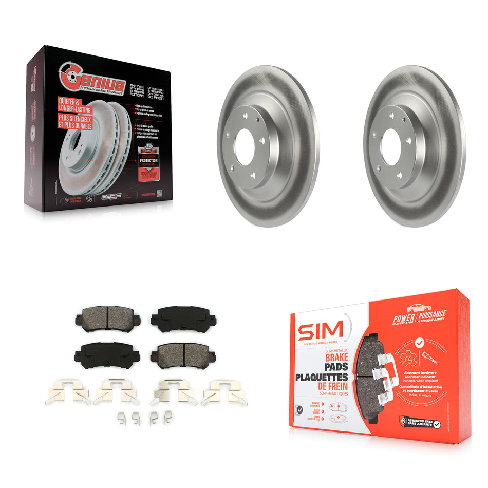 Rear Coated Disc Brake Rotors And Semi-Metallic Pads Kit For Mazda CX-5 KGS-101473