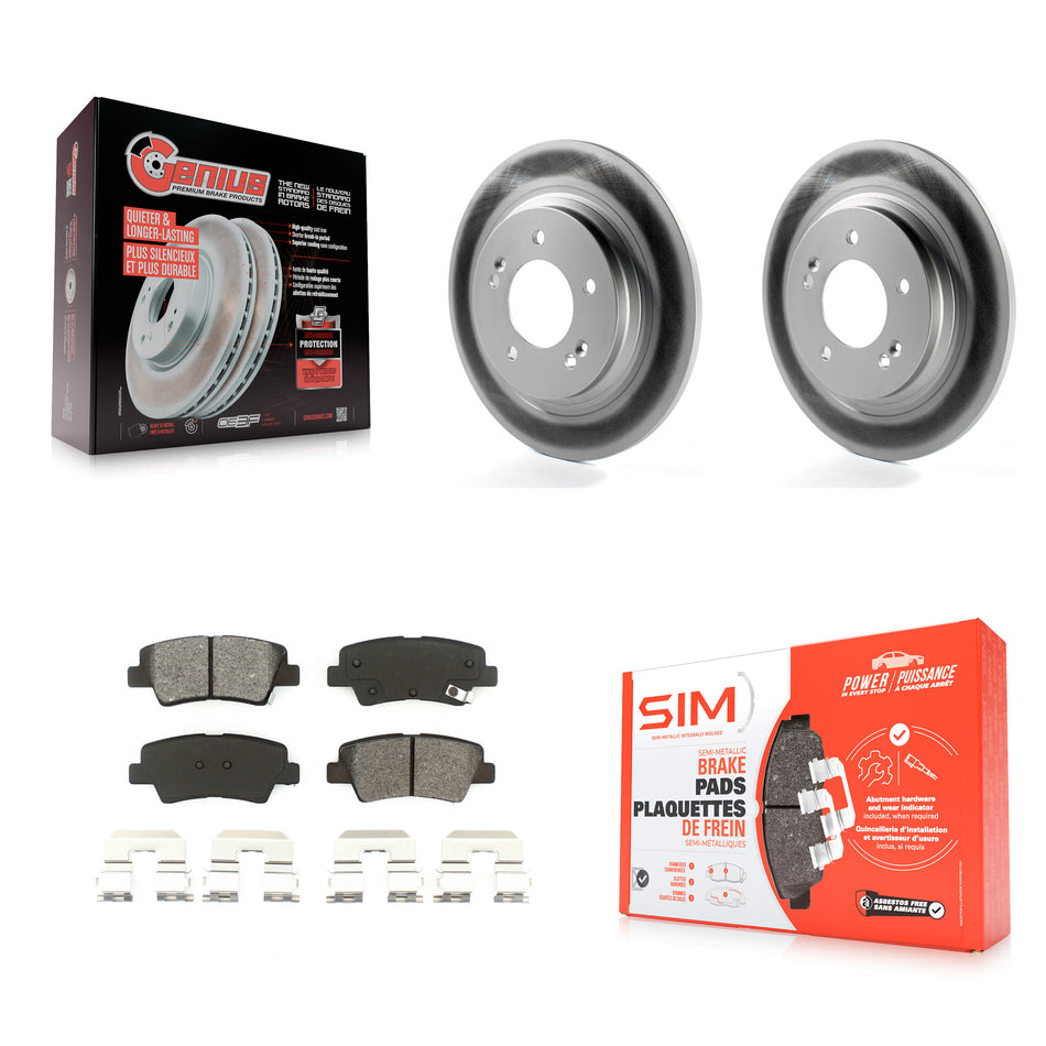 Rear Coated Disc Brake Rotors And Semi-Metallic Pads Kit For Kia Optima Hyundai Sonata Soul EV KGS-101475
