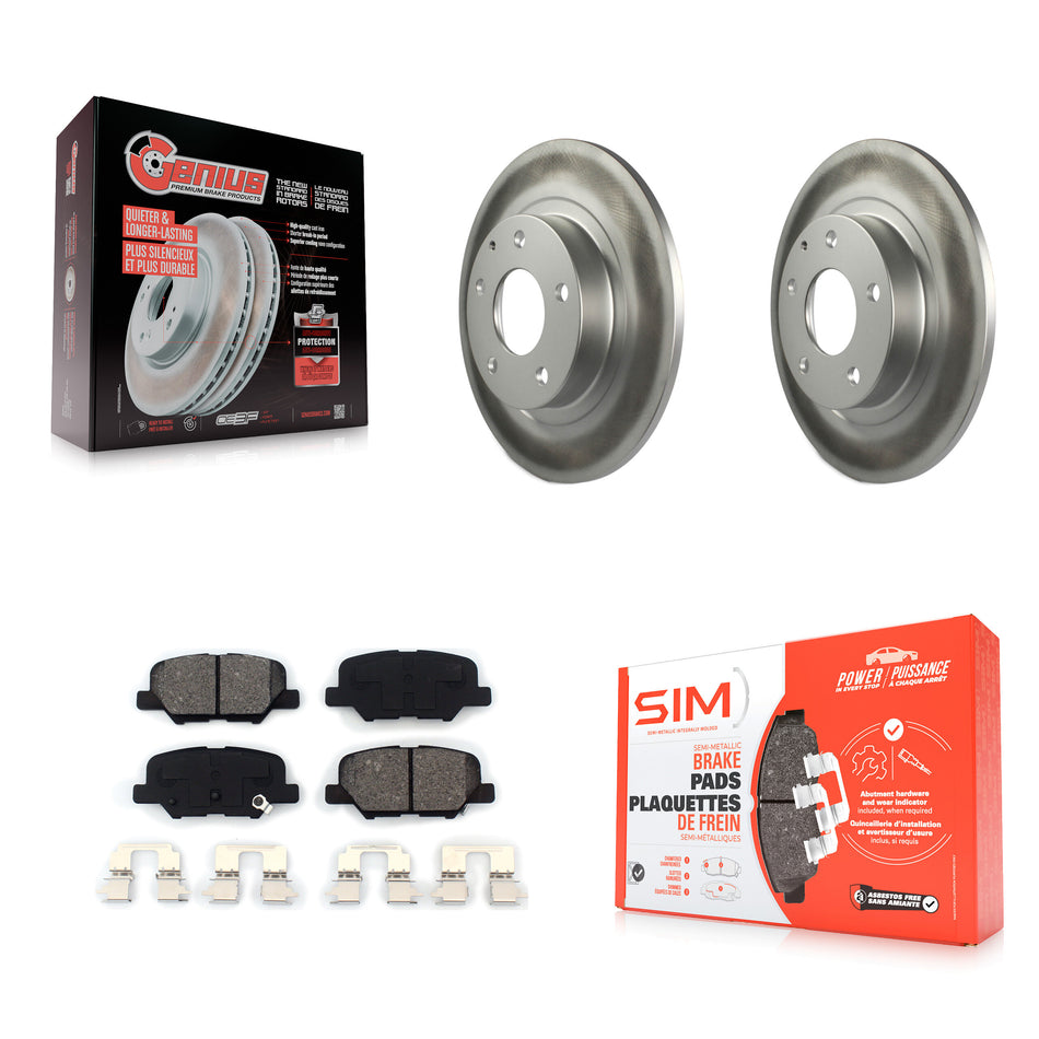Rear Coated Disc Brake Rotors And Semi-Metallic Pads Kit For 2014-2015 Mazda 6 KGS-101476