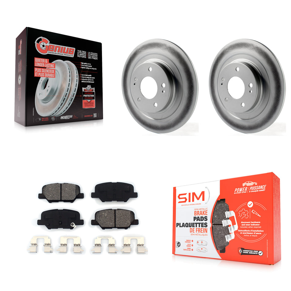 Rear Coated Disc Brake Rotors And Semi-Metallic Pads Kit For Mitsubishi Outlander Sport PHEV RVR KGS-101477