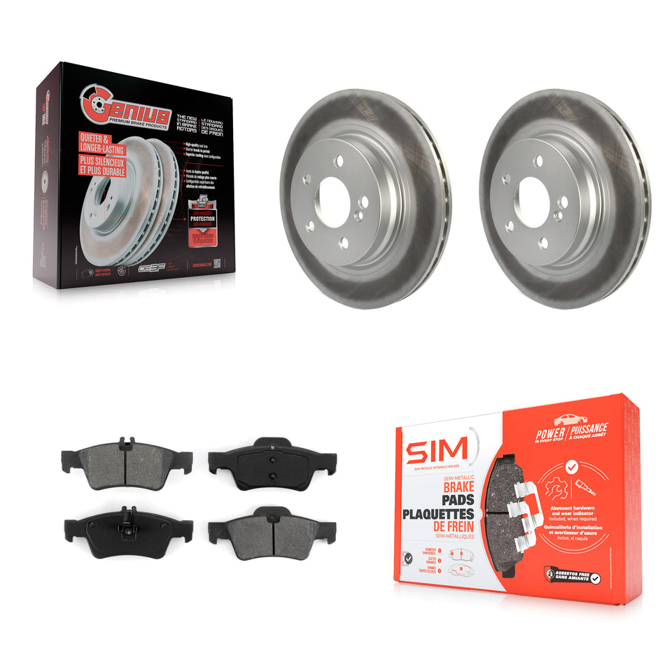 Rear Coated Disc Brake Rotors And Semi-Metallic Pads Kit For Mercedes-Benz E550 With 300mm Diameter Rotor KGS-101480
