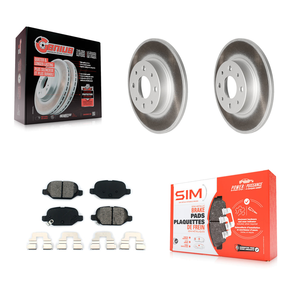 Rear Coated Disc Brake Rotors And Semi-Metallic Pads Kit For Fiat 500 KGS-101485