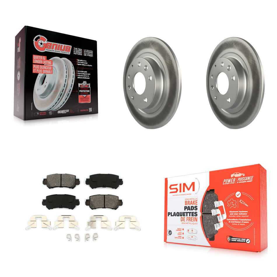 Rear Coated Disc Brake Rotors And Semi-Metallic Pads Kit For 2016-2018 Mazda CX-3 KGS-101487