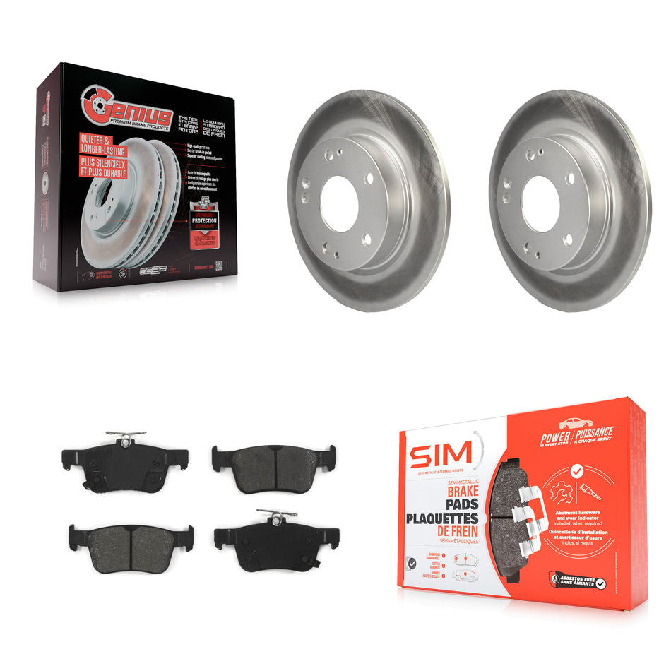 Rear Coated Disc Brake Rotors And Semi-Metallic Pads Kit For Honda Civic KGS-101490