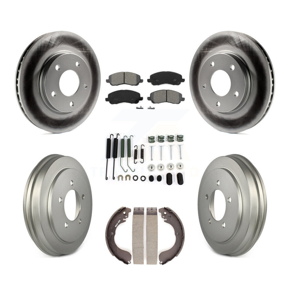 Front Rear Coated Disc Brake Rotors Semi-Metallic Pads And Drum Kit (7Pc) For Dodge Caliber KGS-101519