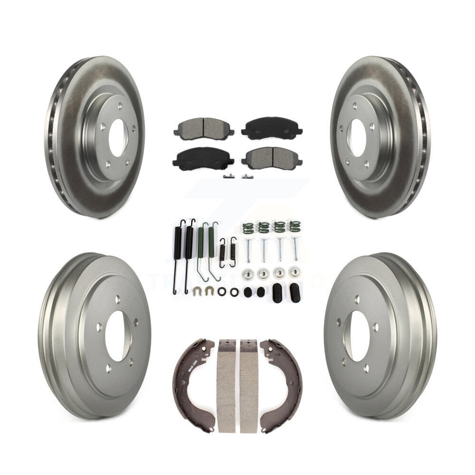 Front Rear Coated Disc Brake Rotors Semi-Metallic Pads And Drum Kit (7Pc) For Jeep Patriot Compass Dodge Caliber Chrysler Sebring Avenger KGS-101520