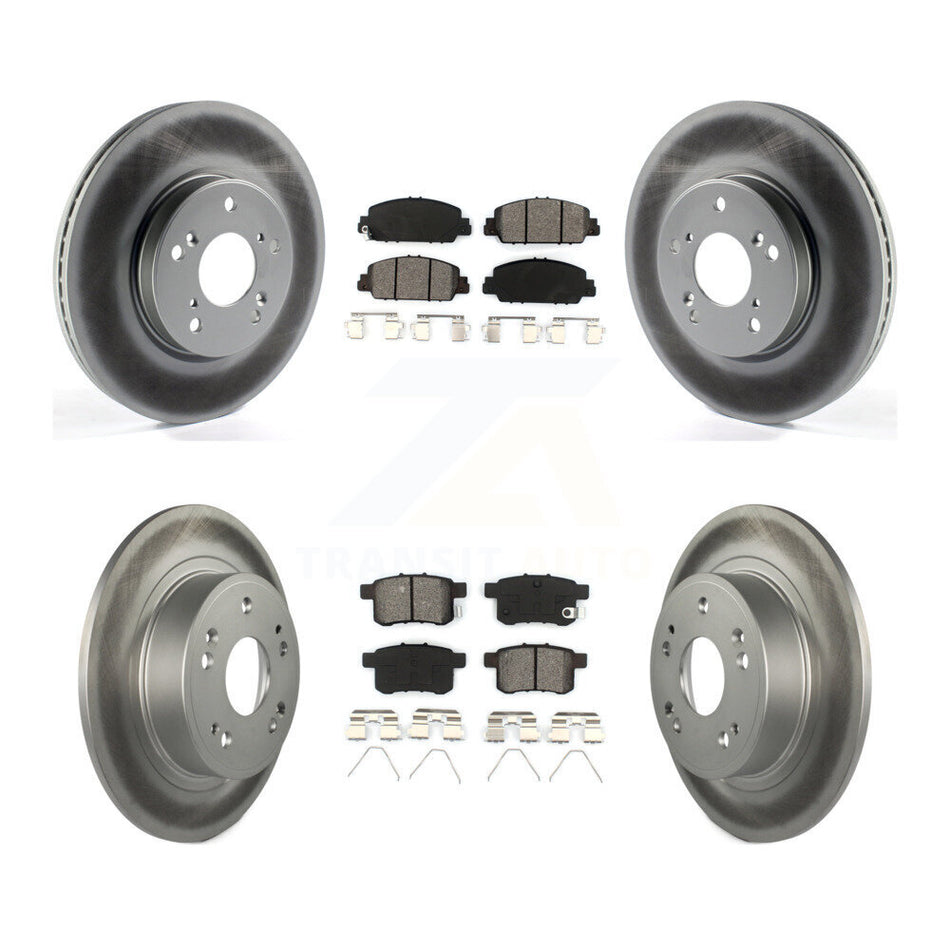 Front Rear Coated Disc Brake Rotors And Semi-Metallic Pads Kit For Honda Accord KGS-101585