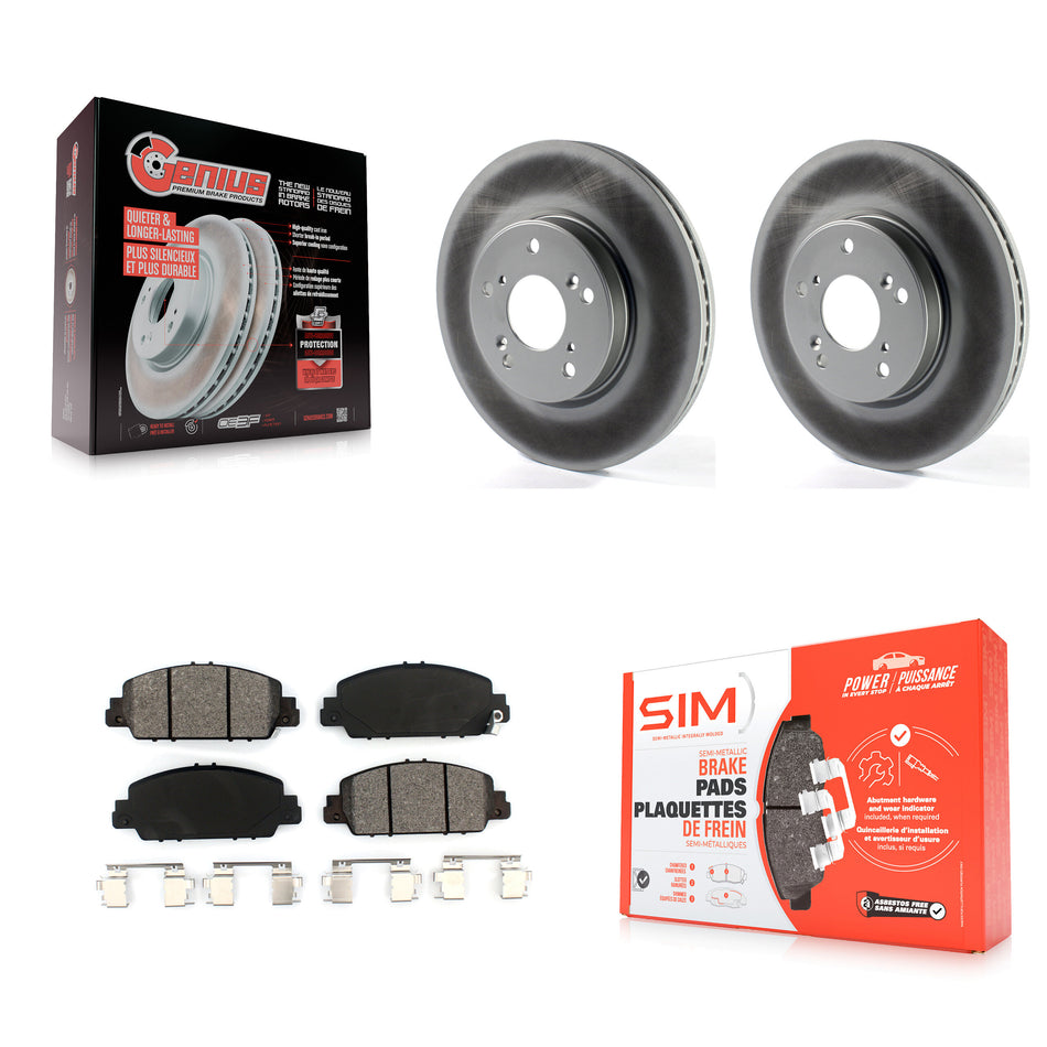 Front Coated Disc Brake Rotors And Semi-Metallic Pads Kit For Honda Accord HR-V KGS-101590