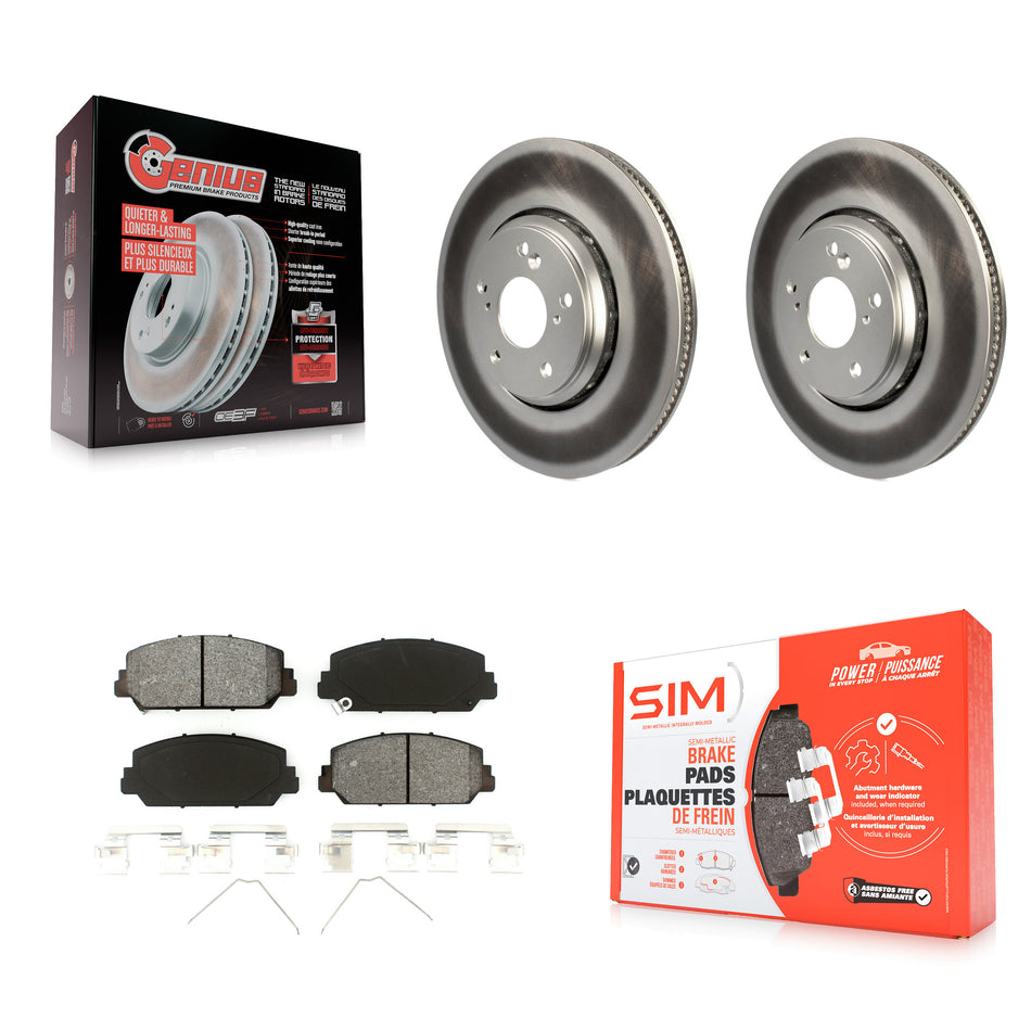 Front Coated Disc Brake Rotors And Semi-Metallic Pads Kit For Honda Civic Accord Acura ILX KGS-101592